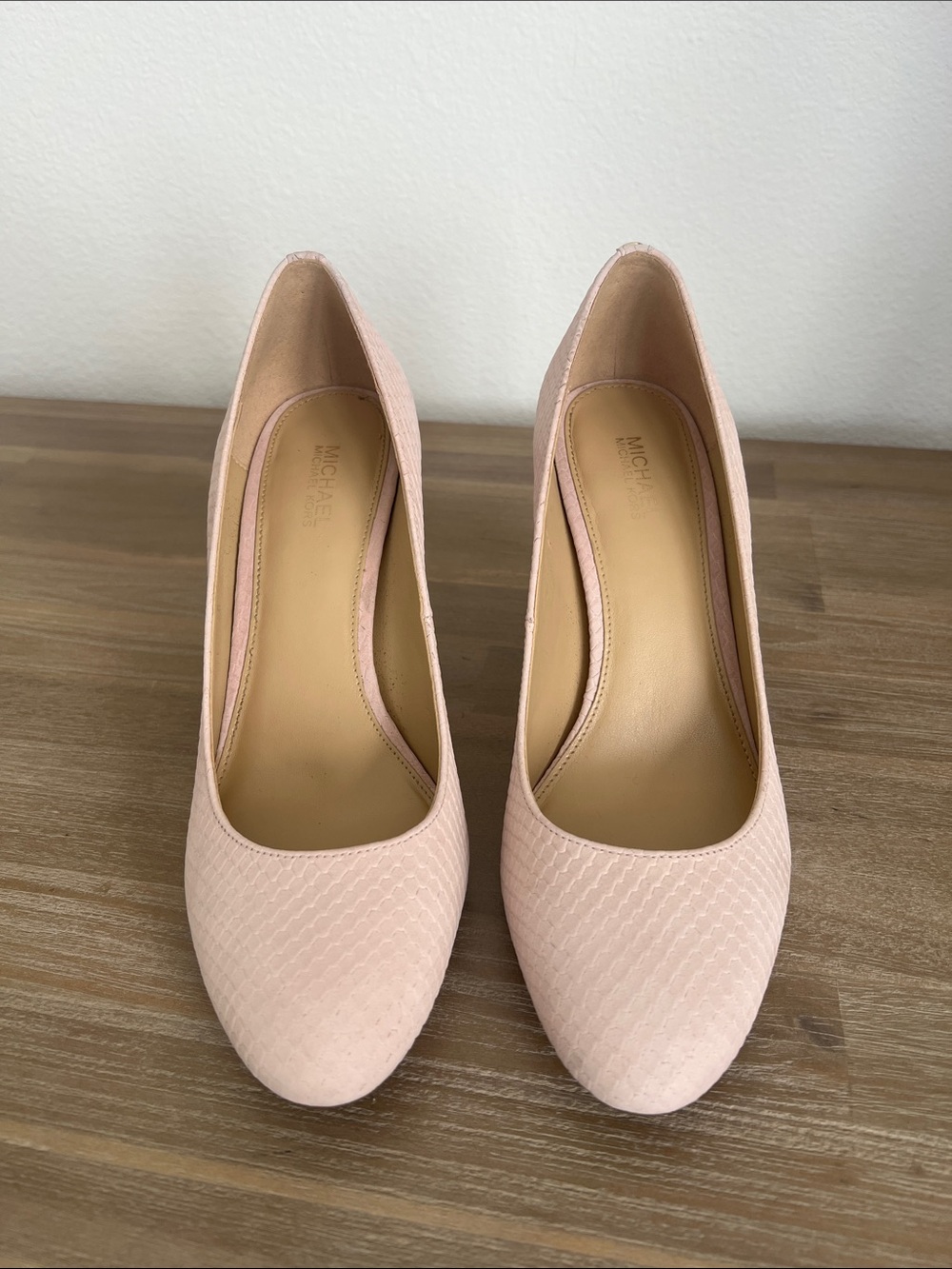 Michael Kors Textured Blush Pink Round-Toe Heels